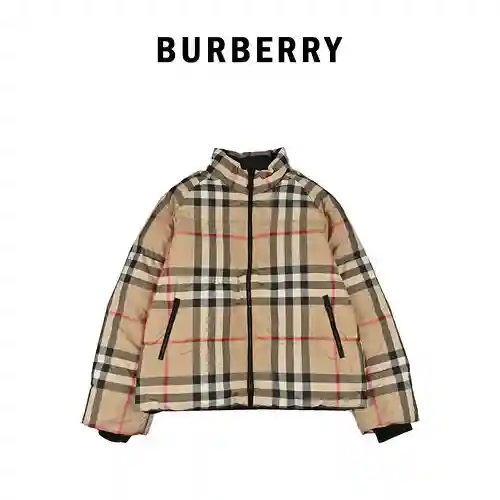 BBR/Burberry 19Fw chaqueta clásica de plumas a rayas a cuadros