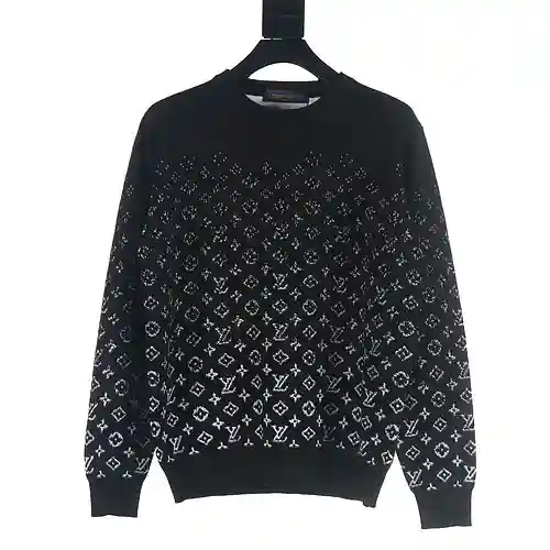 LV 23FW gradient all-over print crew neck sweater