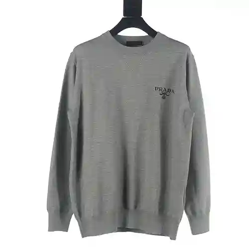 Prada PRD 23Fw embroidered logo crew neck sweater