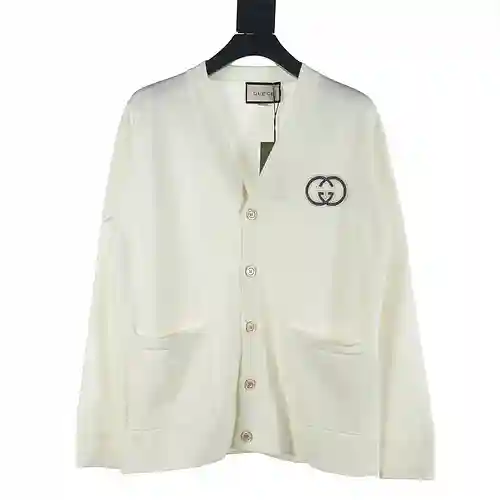 Gu*cci/Gucci GUC 23Fw suéter tipo cárdigan con doble G bordado