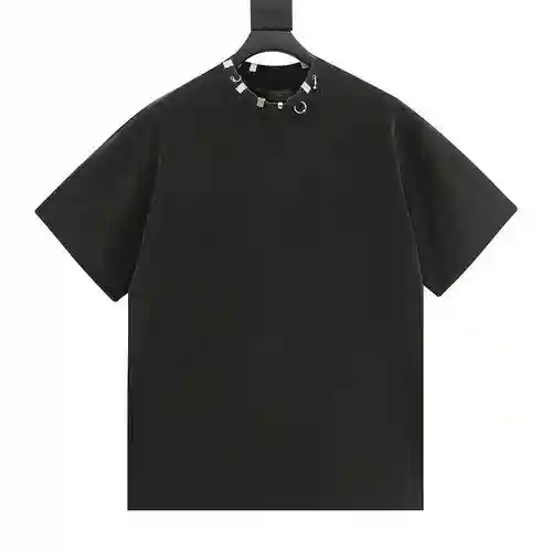 Blcg 23SS new style perforated and studded washed short-sleeved T-shirt.