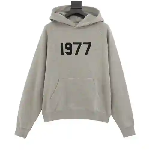 FEAR OF*GOD sudadera con capucha de flocado digital de doble línea ESSENTIALS high street 1977