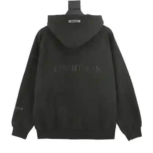 Fear of*god Sudadera con capucha y cremallera con letras de silicona en la parte posterior Essential