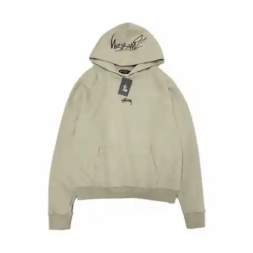 [Stu*ssy/Stuxi AW23 winter new hat brim letter embroidered plus velvet hooded sweatshirt]
