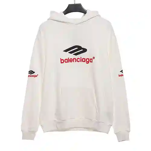 Balenciaga front and rear red double M hoodie
