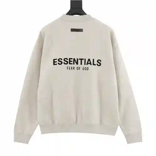 FEAR OF*GOD sudadera con cuello redondo y letras de silicona de doble fila ESSENTIALS fog de doble l