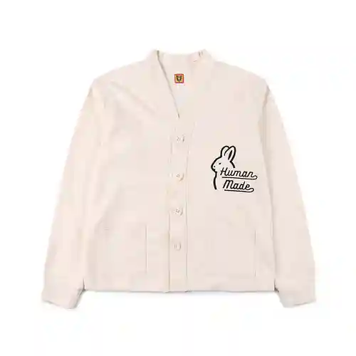 Cárdigan tipo sudadera con estampado de conejito hecho por humanos