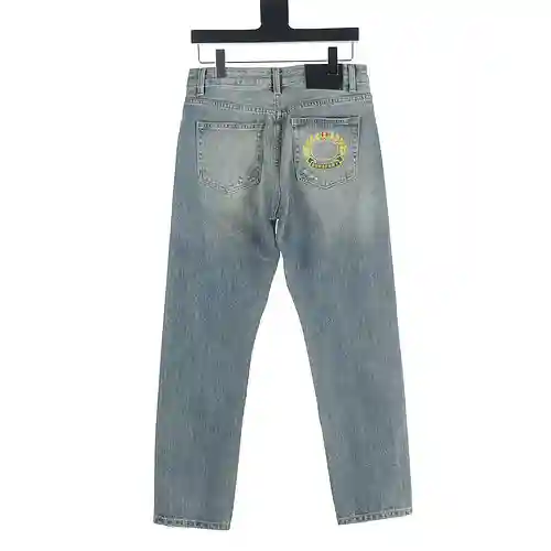 Burberry BBR 23Fw vaqueros trigo bordados con bolsillo