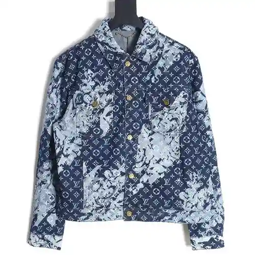 Chaqueta vaquera con botonadura sencilla y estampado integral LV Louis Vuitton 23FW