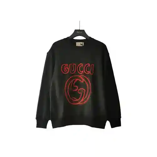 Sudadera de cuello redondo con patrón de dibujo a lápiz nuevo de G*cci