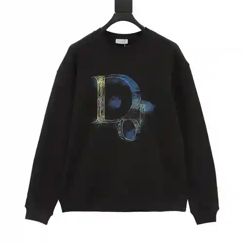 Sudadera con cuello redondo y estampado de letras de colores CD