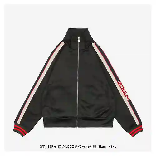 G Home 19Fw chaqueta de manga larga con cinta y logo en el borde rojo