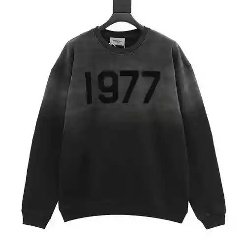 FEAR OF*GOD Sudadera flocada con lavado degradado 1977 con cuello redondo