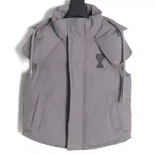 AMI*RI 23FW chaleco de plumas con cuello alto y silueta de amor serie cápsula limitada