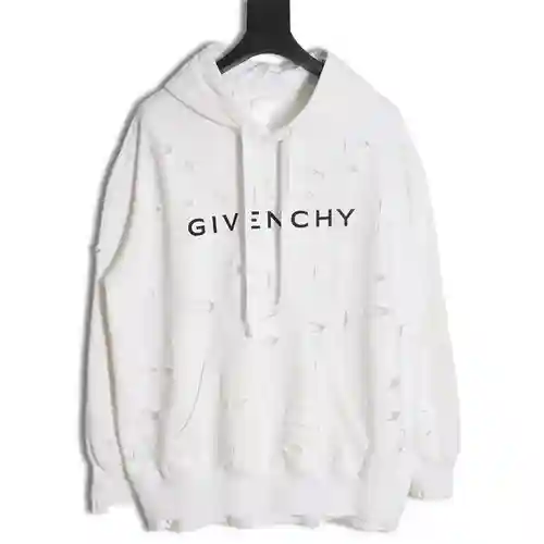 Sudadera con capucha y diseño rasgado de doble capa GVC Givenchy 23FW