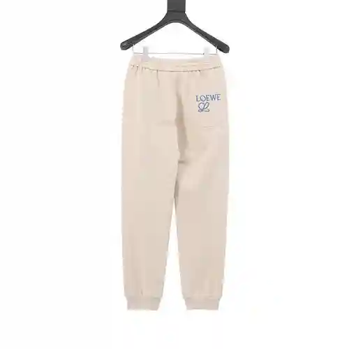 Pantalón casual de algodón LOE*WE/Luo Yiwei con logo bordado en contraste en el bolsillo trasero