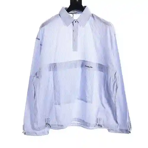 camisa CD a rayas con patchwork