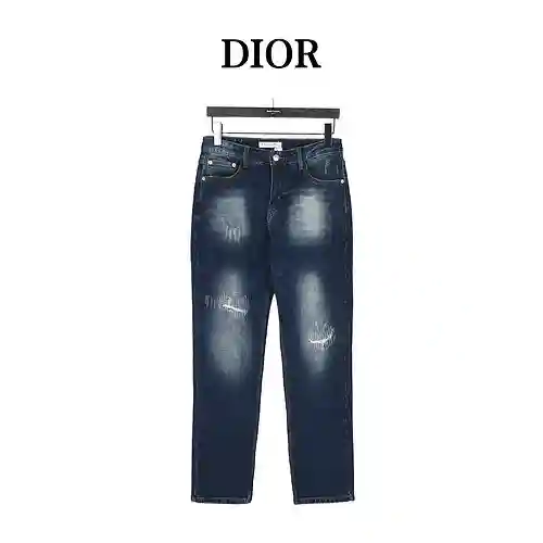 Pantalones vaqueros CD/Dior con pañuelo de bolsillo y logo