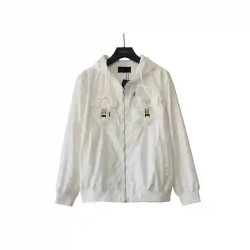 Pra*da/Prada chaqueta funcional con capucha y hebilla metálica
