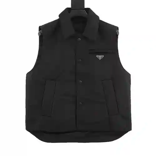 Pra*da PRD 23FW Chaleco de algodón con bolsillo oculto con cremallera