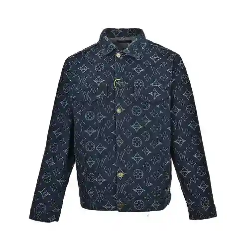 Chaqueta vaquera presbicia con estampado integral en jacquard LV/Louis Vuitton 23Fw