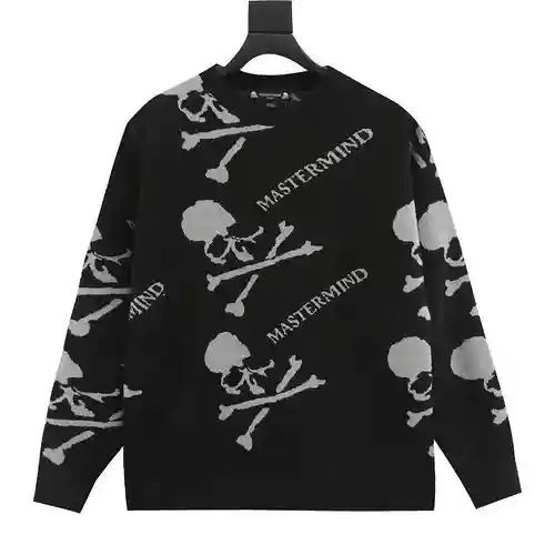 MMJ23ss suéter con cuello redondo y calaveras