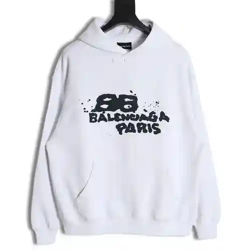 BLCG Balenciaga 23FW Sudadera con capucha Double B Splash Ink