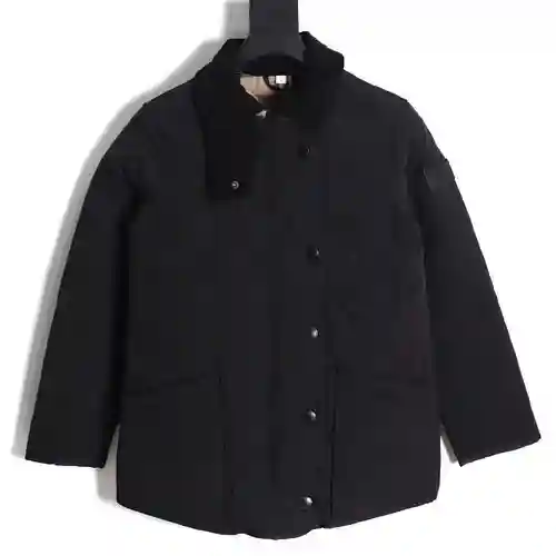 BBR Burberry 23FW chaqueta de algodón a cuadros con rombos y cuello alto