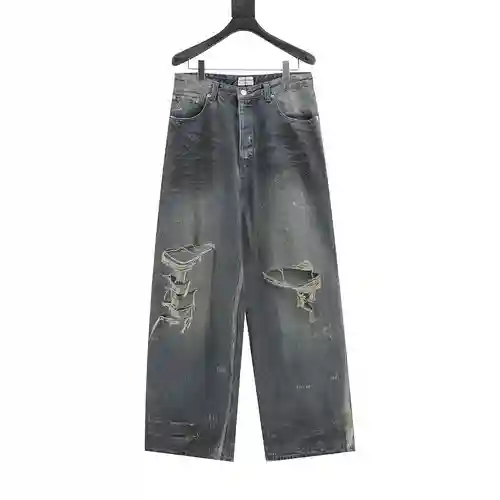 BLCG 23ss otoño japonés pantalones de mezclilla sucios teñidos ocultos