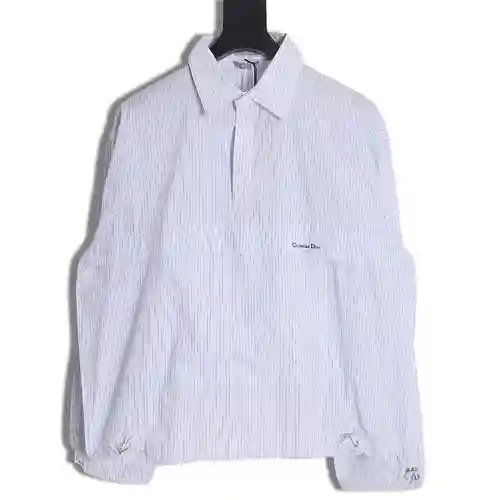 Camisa CD Dior 23FW patchwork a rayas