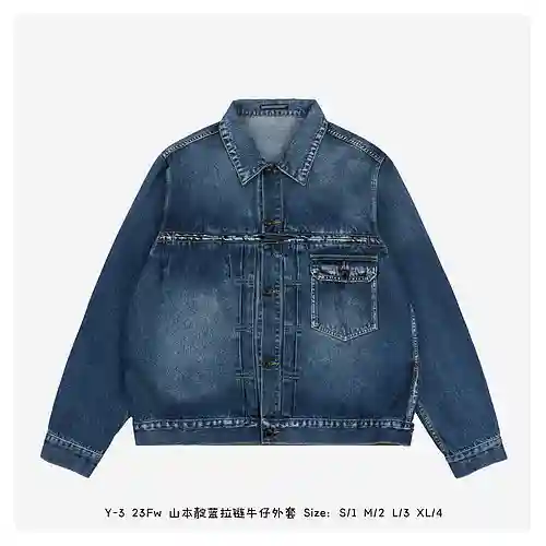 Y-3 23Fw Yamamoto chaqueta vaquera índigo con cremallera