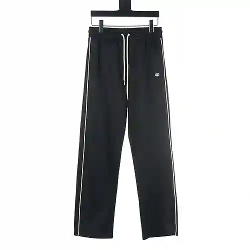 Celine CE 23FW Arc de Triomphe pantalones bordados con rayas blancas laterales