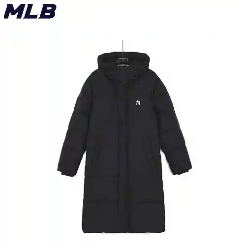 Chaqueta larga y gruesa con logo bordado pequeño de los New York Yankees de MLB