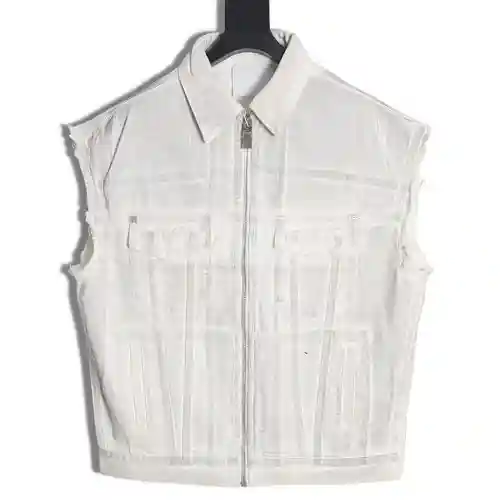 Chaleco de mezclilla reflectante desgastado desgastado GVC Givenchy 23FW