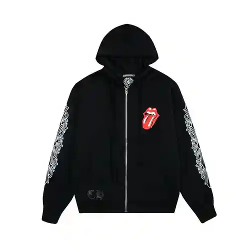 Chaqueta con cremallera y estampado de herradura con lengüeta grande conjunta CH/Cro Heart x Rolling