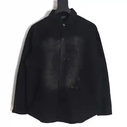 Balenciaga BLCG 23FW nueva chaqueta camisera de mezclilla con diamantes calientes