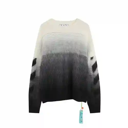O*FF-W*HITE Suéter de mohair con punto de flecha degradado, mismo estilo para hombres y mujeres
