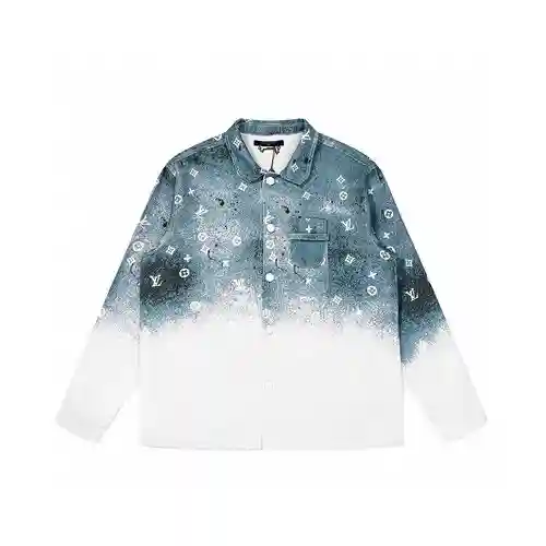 Chaqueta camisera de denim degradado con salpicaduras de cielo estrellado LV/Louis Vuitton