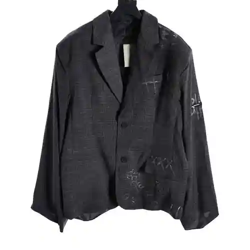 BLCG blazer a cuadros con grafiti