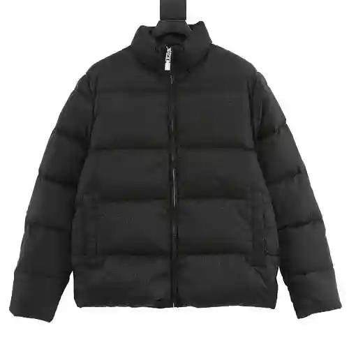 Chaqueta de plumas de hombre con cuello alto y jacquard con estampado oscuro de GVC