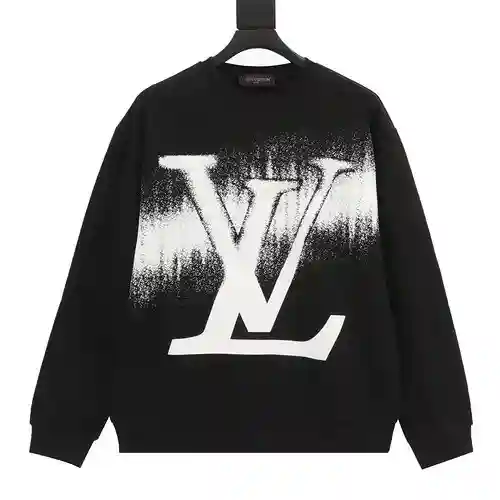 Sudadera con cuello redondo y estampado degradado de logo 1V