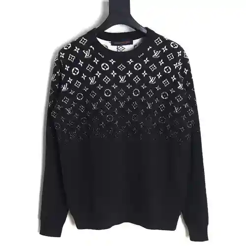 Jersey con cuello redondo y estampado semidegradado LV Louis Vuitton 23FW
