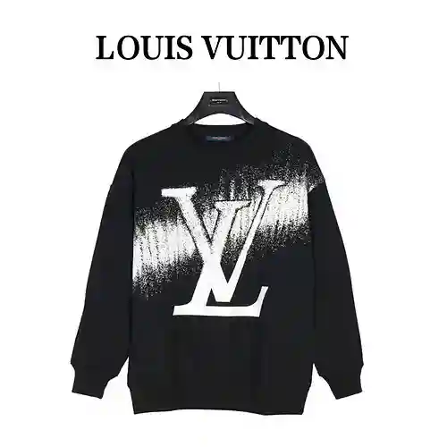 Sudadera con cuello redondo y estampado de letras grandes en degradado LV/Louis Vuitton 23ss