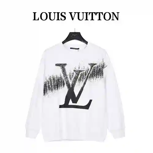 Sudadera con cuello redondo y estampado de letras grandes en degradado LV/Louis Vuitton 23ss