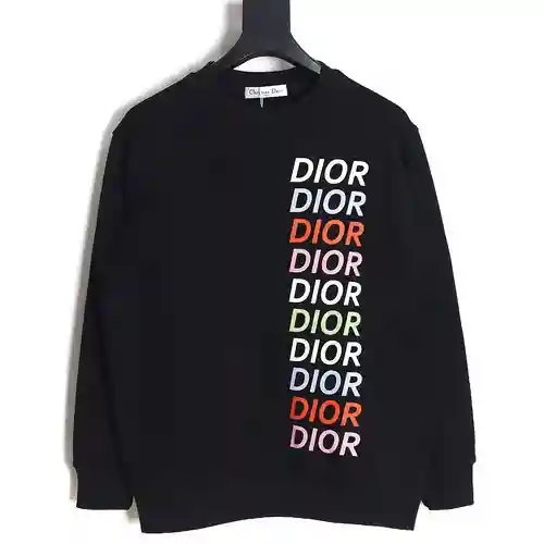 CD Dior 23FW sudadera con cuello redondo y logo colorido estampado