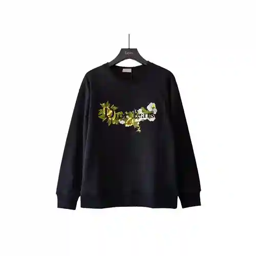 Sudadera con cuello redondo y bordado tridimensional con logo floral CD/Dior CD