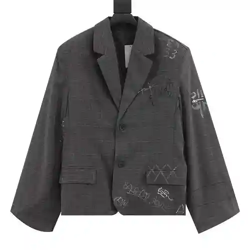 Blazer a cuadros con grafiti Blcg 23FW