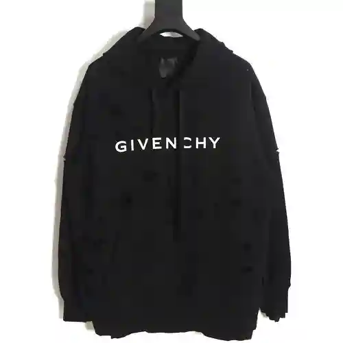 Sudadera con capucha y diseño rasgado de doble capa GVC Givenchy 23FW