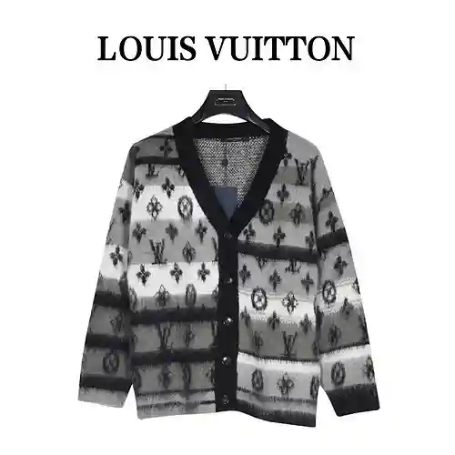 Cárdigan de mohair con rayas degradadas presbicia LV/Louis Vuitton 23Fw
