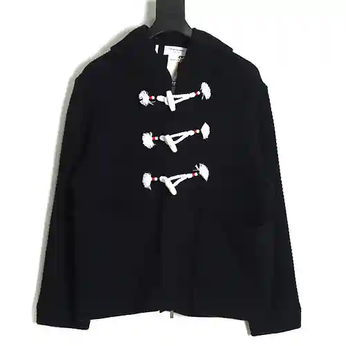 Chaqueta con capucha y botones de cuerno TB 22FW